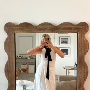 Women's White and Black Halter Top